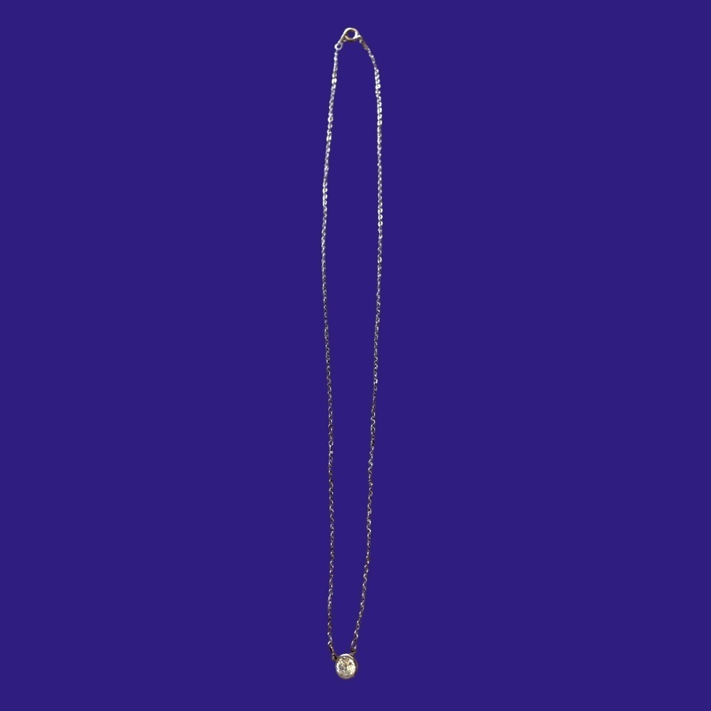 Layering Minimalist Necklace Round Clear Stone Jewelry Delicate Feminine Diamond